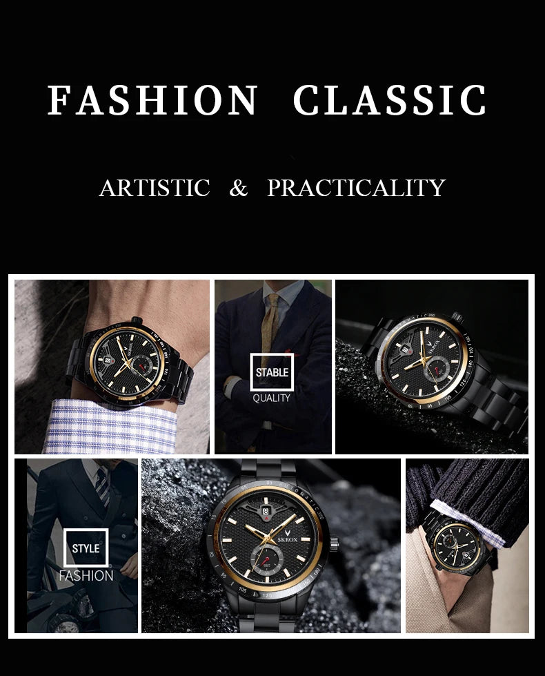 Reloj SKROX Automático Mecánico - Zafiro Acero Inoxidable Military Resistente al Agua