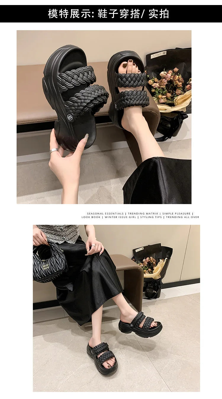 Sandalias Plataforma Mujer Playa - Chanclas Suela Gruesa Antideslizantes Ligeras Verano