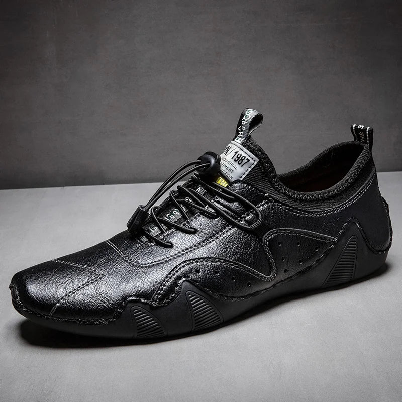 Sneakers Cuero Hombre Conducción 2024 - Casual Fashion Impermeables Luxury Mocasines Vestir