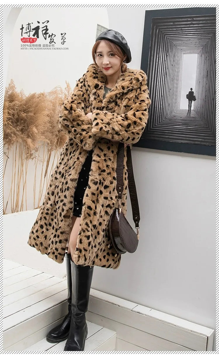 Abrigo Piel Conejo Mujer Capucha - Abrigo Real 110cm Largo Invierno