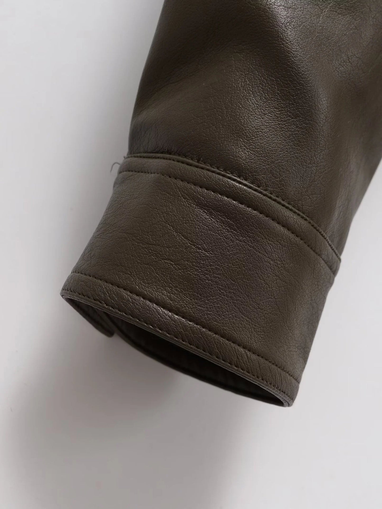 Chaqueta Cuero Mujer Retro Workwear - Chaqueta Bolsillos Cremallera 2025