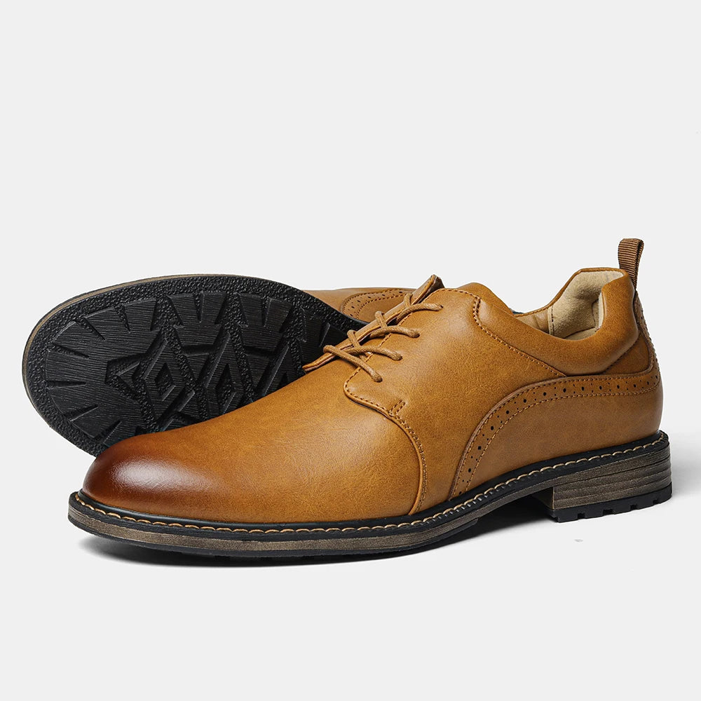 Zapatos Casual Hombre Cuero 2025 - Cómodos Fashion Derby Primavera Otoño