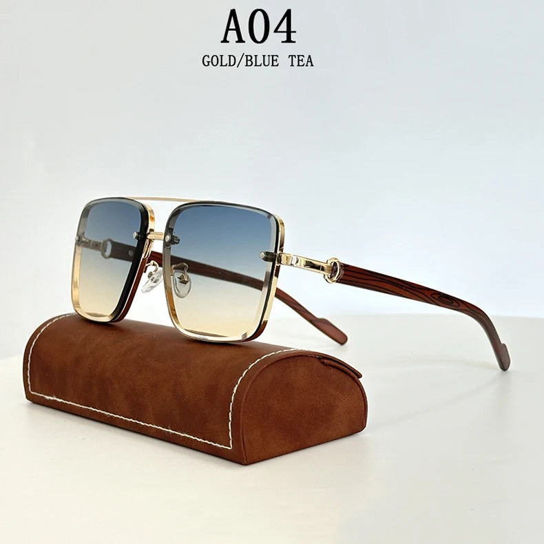 Gafas de Sol Hombre Cuadradas 2023 - Lentes Vintage Retro Steampunk Unisex