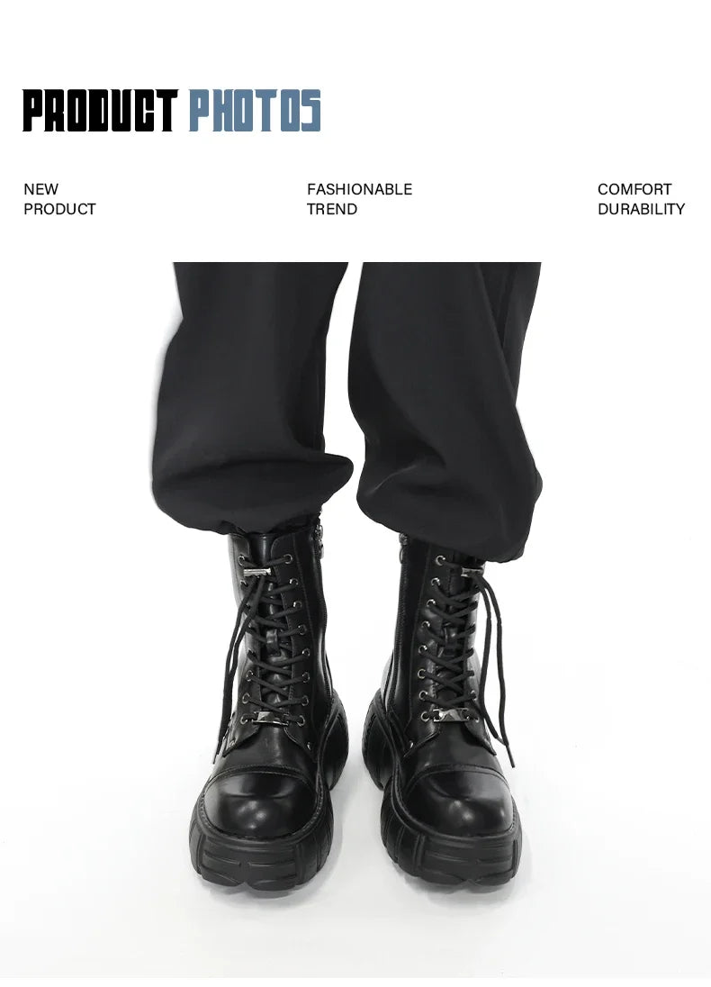 Botas Tobillo Mujer 2024 Punk Plataforma - Rock Cordones Retro Chunky