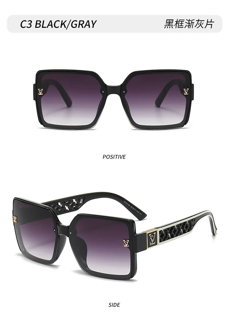 Gafas Sol Mujer Luxury 2025 - Lentes Retro Cuadradas Fashion Degradadas