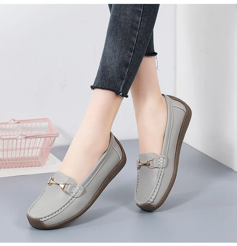 Zapatos Piel Mujer Moccasins - Loafers Designer Slip-On Planos Talla Grande