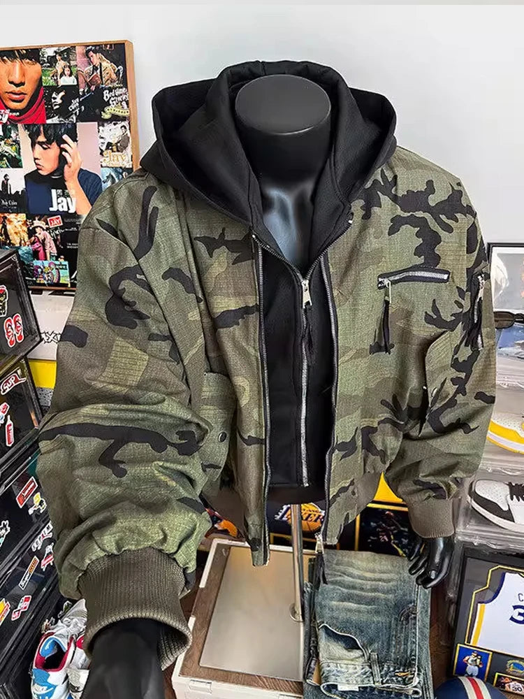 Chaqueta Bomber Camuflaje Americana Retro - Jacket Cortavientos Hombre