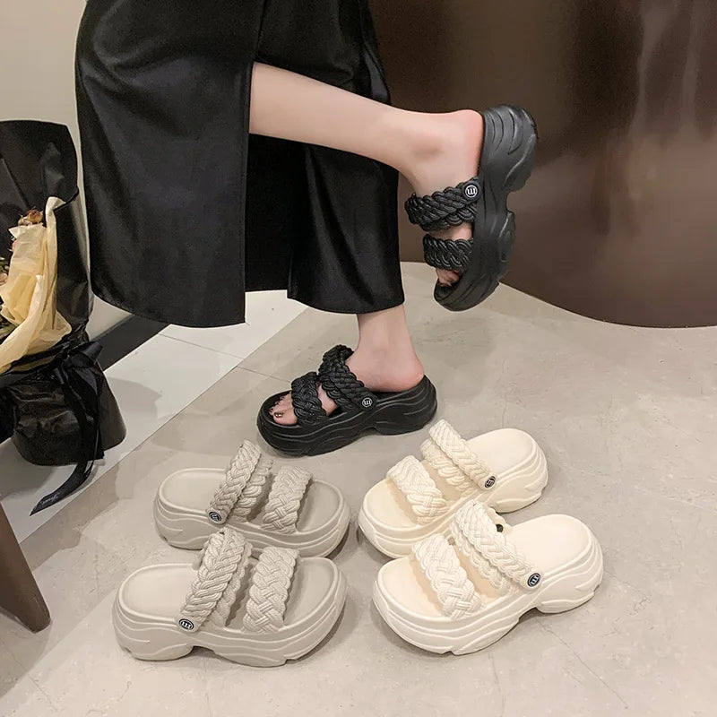 Sandalias Plataforma Mujer Playa - Chanclas Suela Gruesa Antideslizantes Ligeras Verano