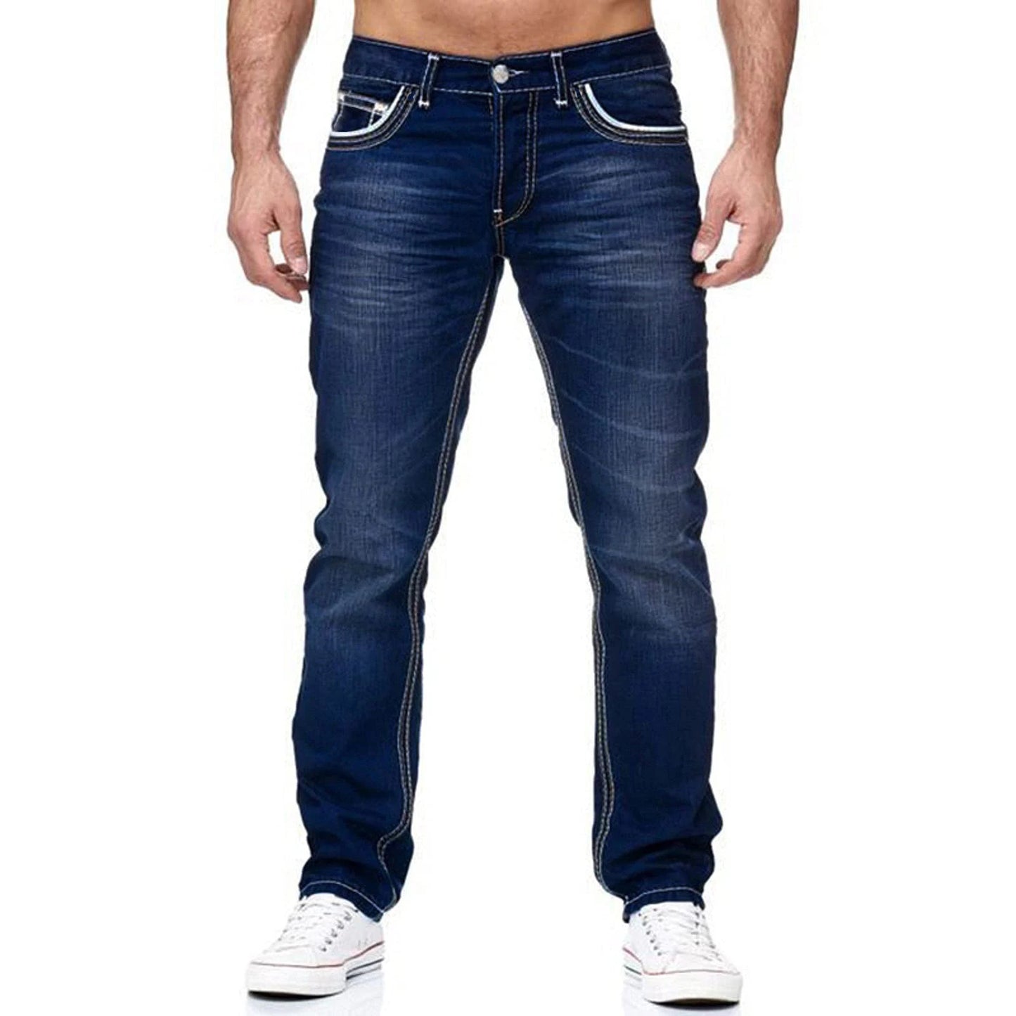 Vaqueros Negros Hombre Streetwear - Jeans Rectos Bolsillos Primavera Otoño Alta Calidad