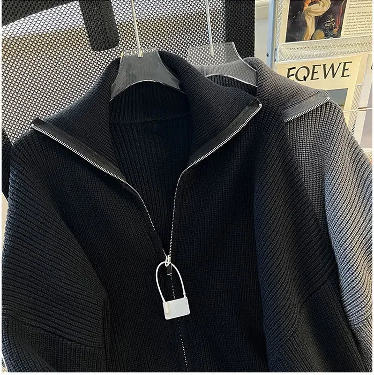 Cárdigan Hombre Punto Grueso - Chaqueta Cremallera Otoño Invierno Casual