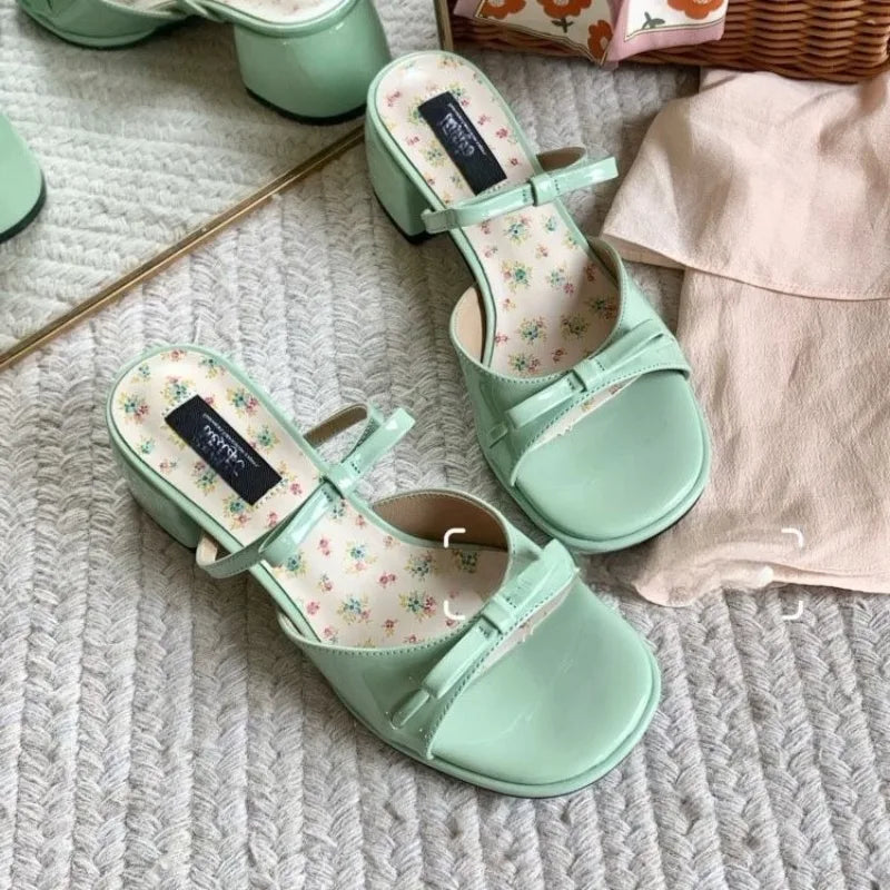 Sandalias Tacón Cuadrado Mujer Verano - Zapatos Elegantes Punta Cuadrada