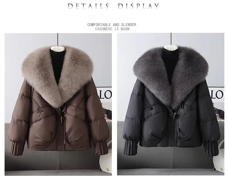 Parka Mujer Invierno Cálida - Parka Cuello Piel Pan 2025