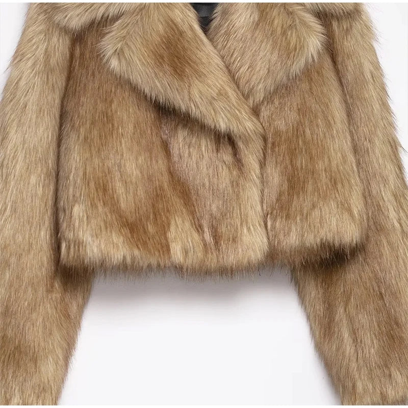 Chaqueta Piel Mujer Elegante - Chaqueta Cuello Alto Holgada 2025