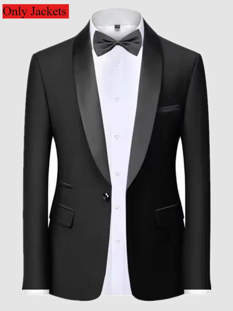 Traje Formal Hombre Boda Slim Fit - Set Business Casual Esmoquin Manga Larga Solapa Novio