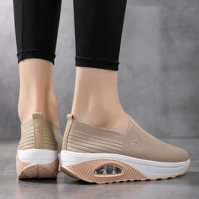 Zapatos Walking Mujer Air Cushion - Mules Ortopédicos Plataforma Cuña Transpirables