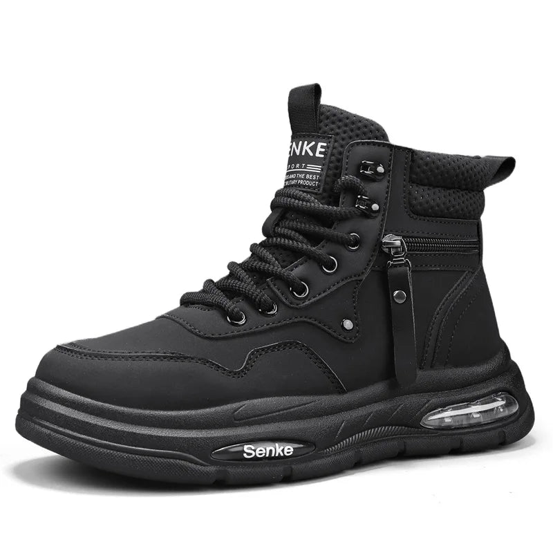 Botas Hombre Tobillo Invierno - Casual Cowboy Combat Tactical Motocicleta Cuero Chelsea Trabajo Outdoor Senderismo Luxury Designer