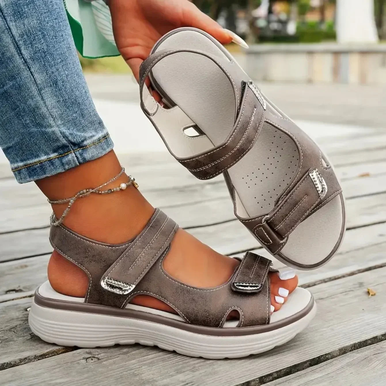 Sandalias Plataforma Mujer 2025 - Zapatos Viaje Playa Ligeras Duraderas