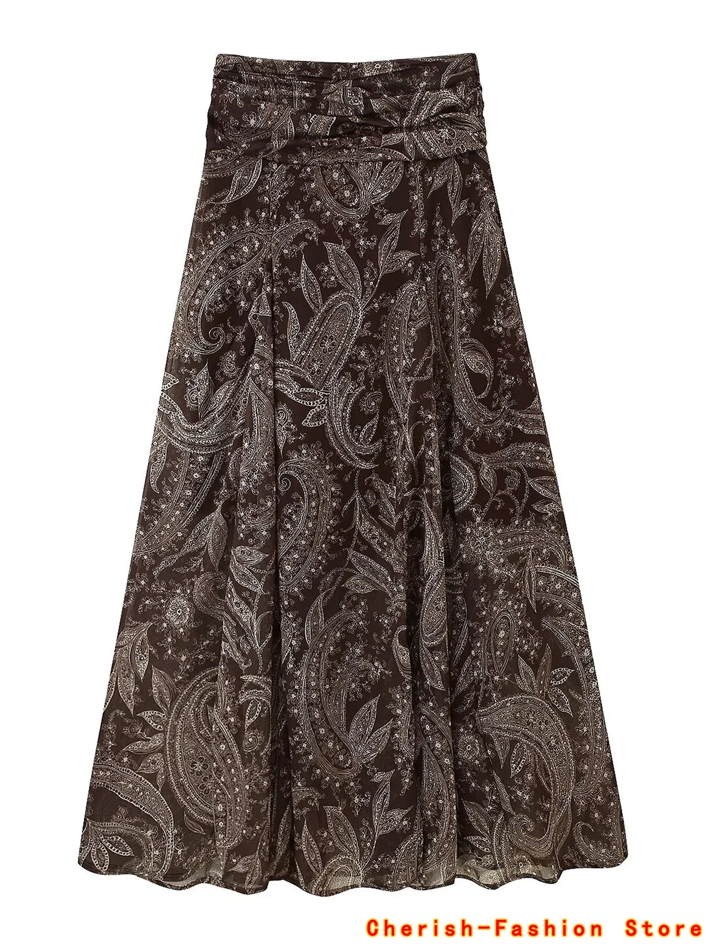 Falda Bohemia Mujer Maxi Elegante - Falda Larga Plisada Floral 2025