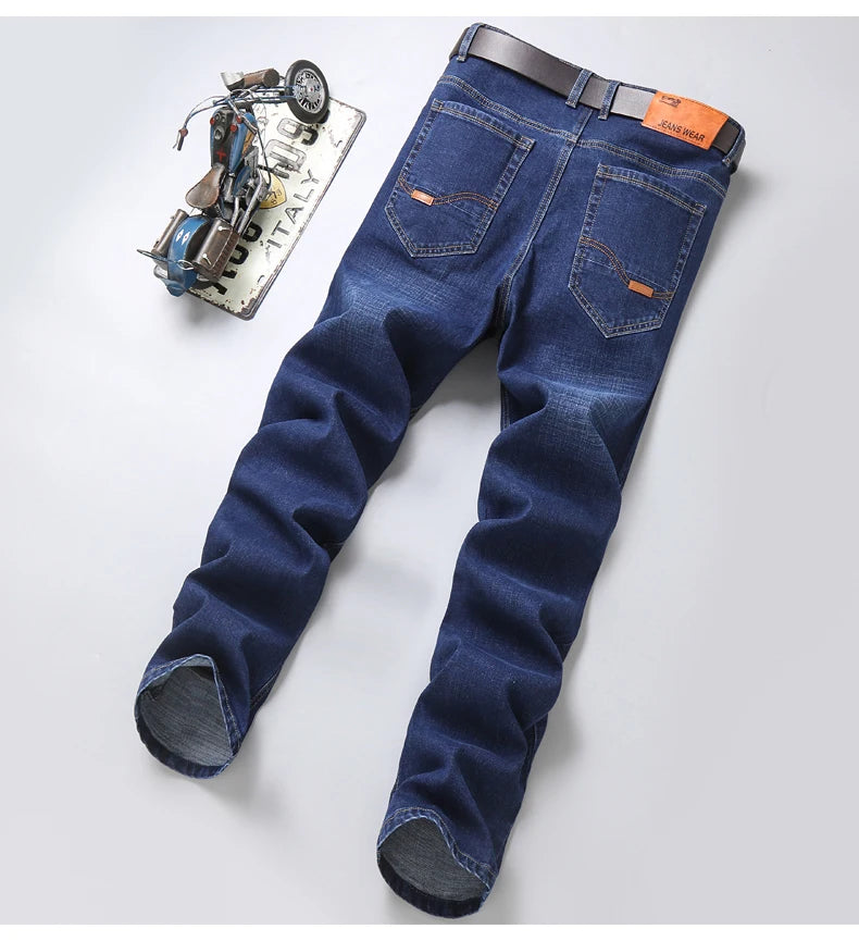 Vaqueros Hombre Business Stretch Slim - Jeans Casuales Clásicos Negro Azul