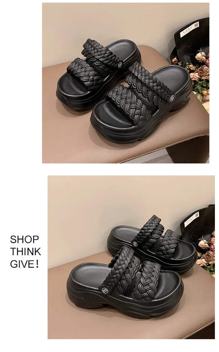 Sandalias Plataforma Mujer Playa - Chanclas Suela Gruesa Antideslizantes Ligeras Verano