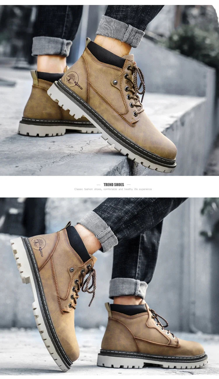 Botas Hombre High-Top Trabajo - Fashion Versátiles Deportivas Casual Cowboy