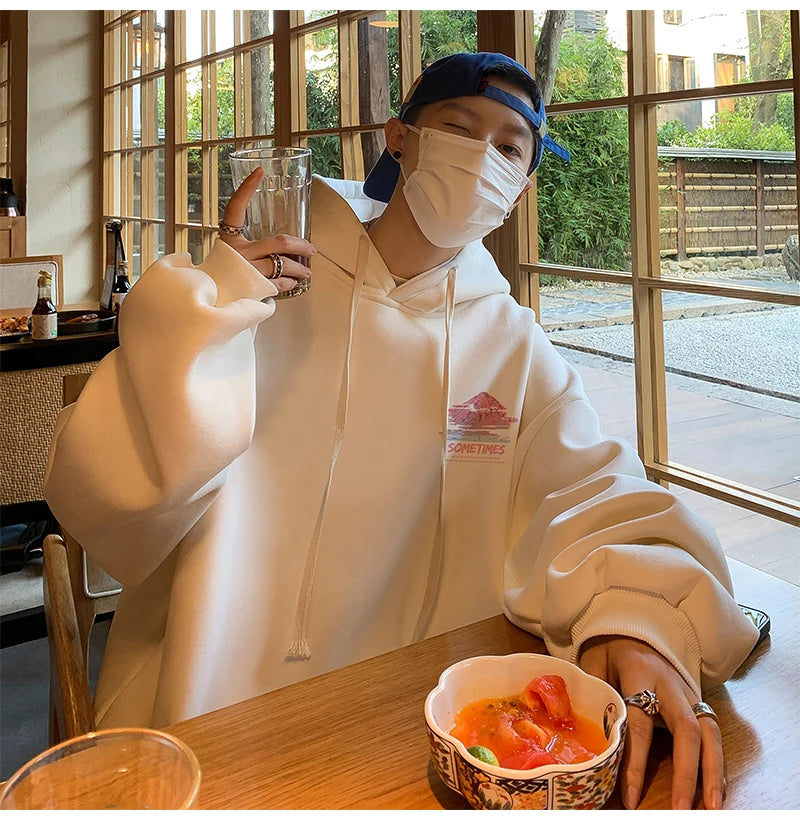 Sudadera Hombre Oversized Blanca 5XL - Hoodie Plain Casual