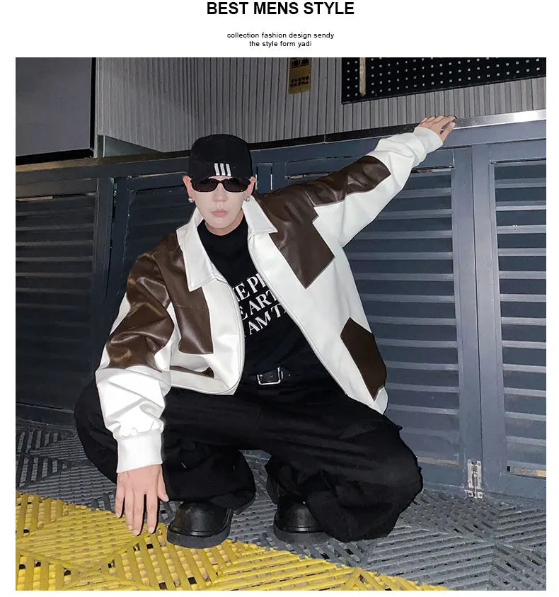 Chaqueta Cuero Hombre Motocicleta - Bomber Biker Otoño Invierno