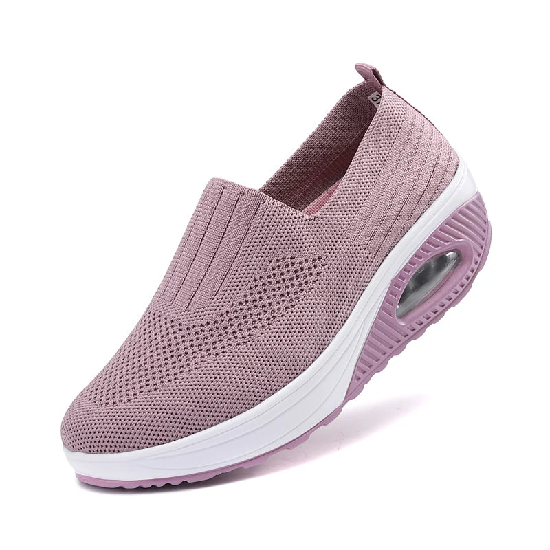 Zapatos Walking Mujer Air Cushion - Mules Ortopédicos Plataforma Cuña Transpirables