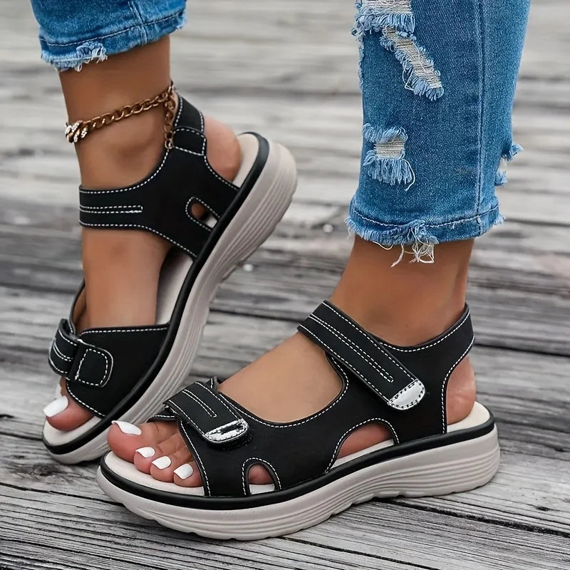 Sandalias Cuña Mujer Verano 2025 - Zapatos Playa Plataforma Antideslizantes Talla Grande