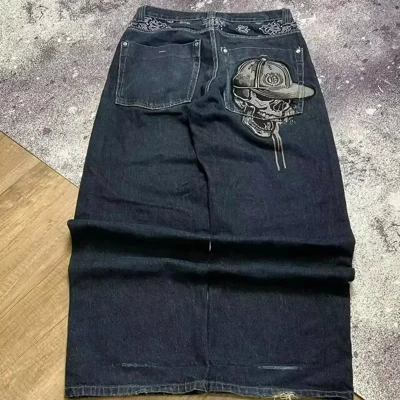 Vaqueros Mujer Góticos Y2K - Jeans Pierna Ancha Multi-Bolsillos Hip-Hop