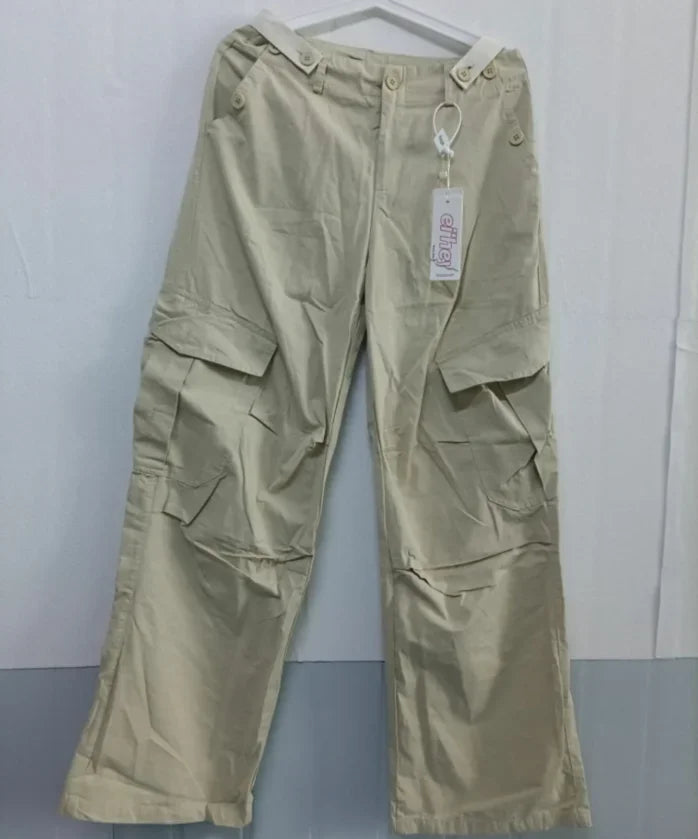 Pantalón Cargo Mujer Streetwear - Pantalón Verano Holgado Coreano