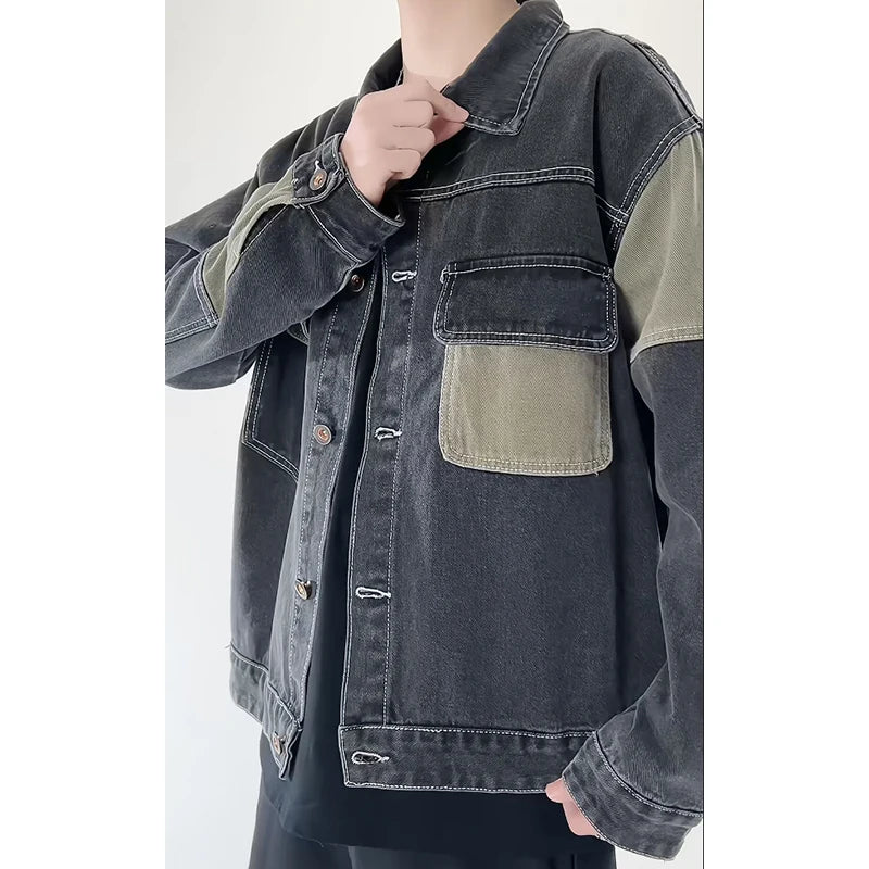 Chaqueta Denim Hombre Oversize - Jacket Jeans Hip Hop Japonés