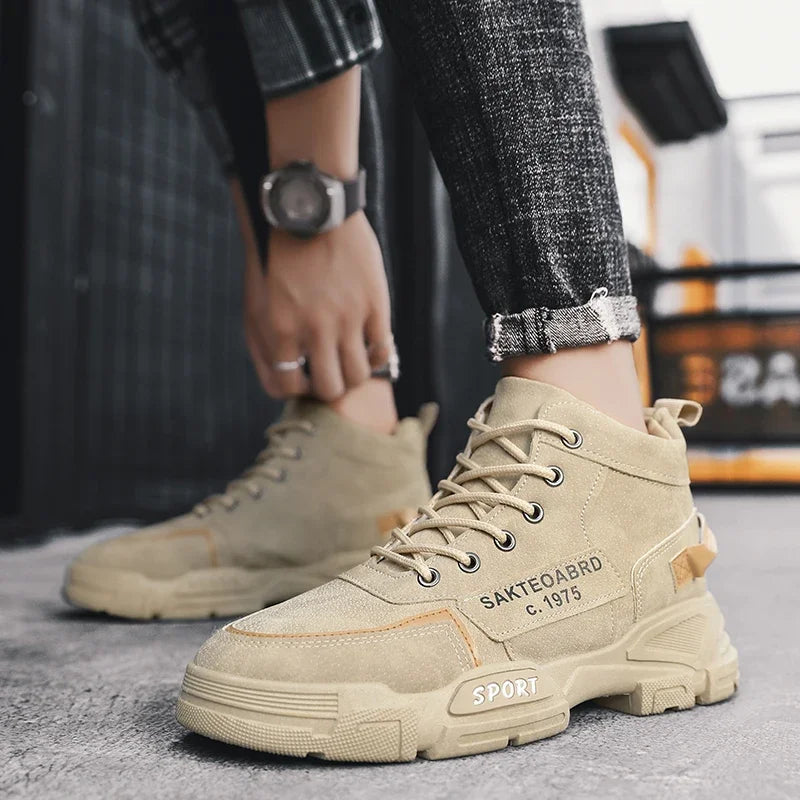 Botas Hombre Casual Suela Suave - Antideslizantes 4 Estaciones Trabajo Outdoor Estudiante Deportivas Fashion Youth Versátiles Trendy