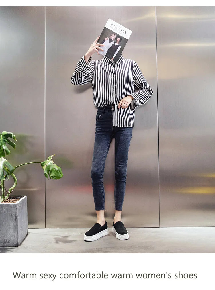 Zapatos Primavera Mujer Piel - Sneakers Lazy Plataforma Suela Gruesa Ligeros