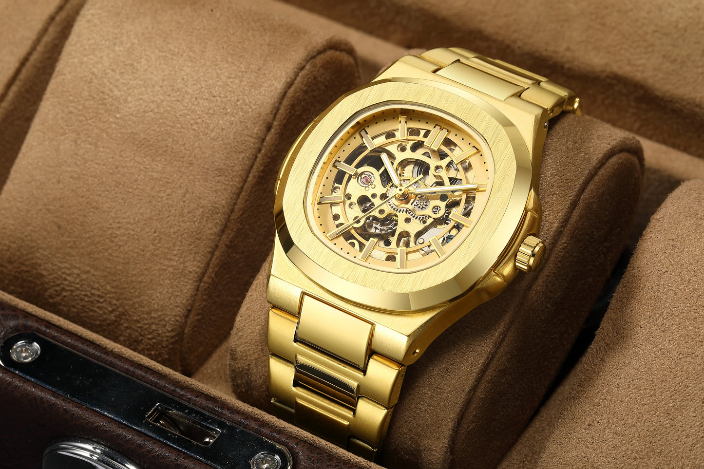 Reloj Mecánico Automático Skeleton Luxury 2023 - Cristal Zafiro Acero Inoxidable