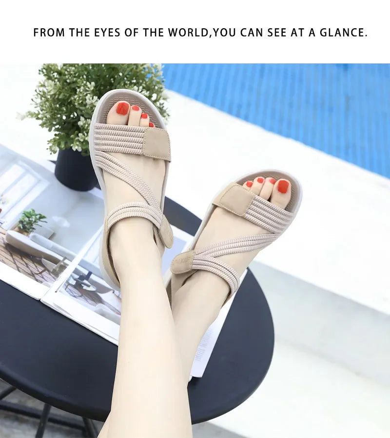 Sandalias Cuña Mujer Deportivas - Zapatos Playa Outdoor Aumenta Altura Cómodas Verano