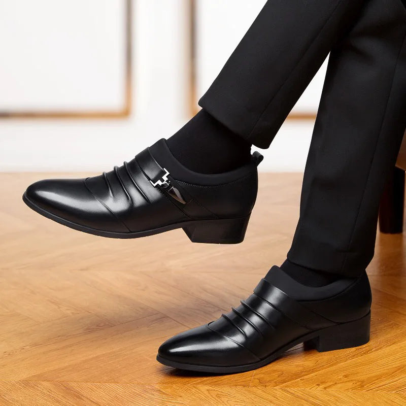 Zapatos Vestir Hombre Business Cuero - Luxury Slip-On Oxford Punta Puntiaguda Boda Tallas Grandes