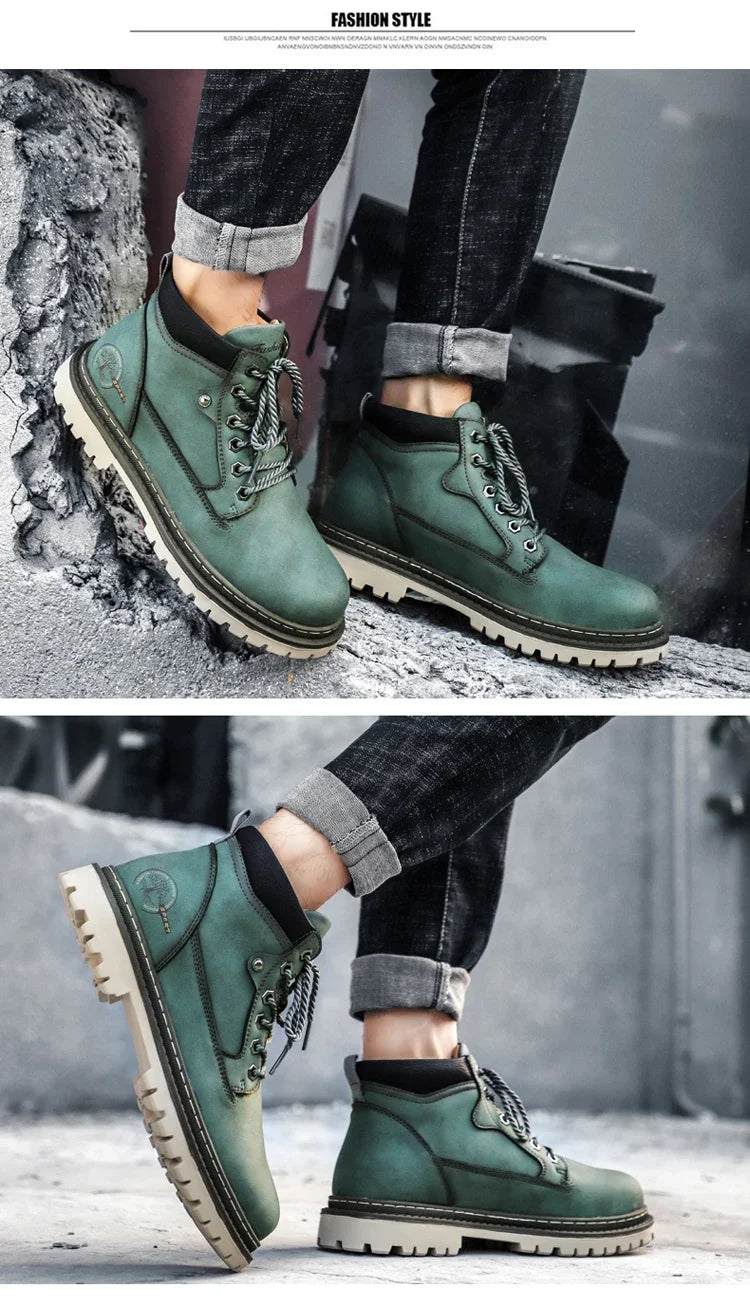 Botas Hombre High-Top Trabajo - Fashion Versátiles Deportivas Casual Cowboy