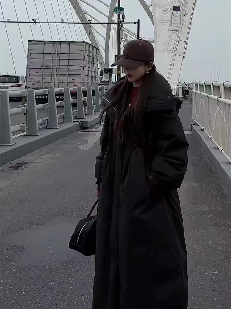 Abrigo Plumón Mujer Capucha - Abrigo Trench Medio Largo Pato Invierno