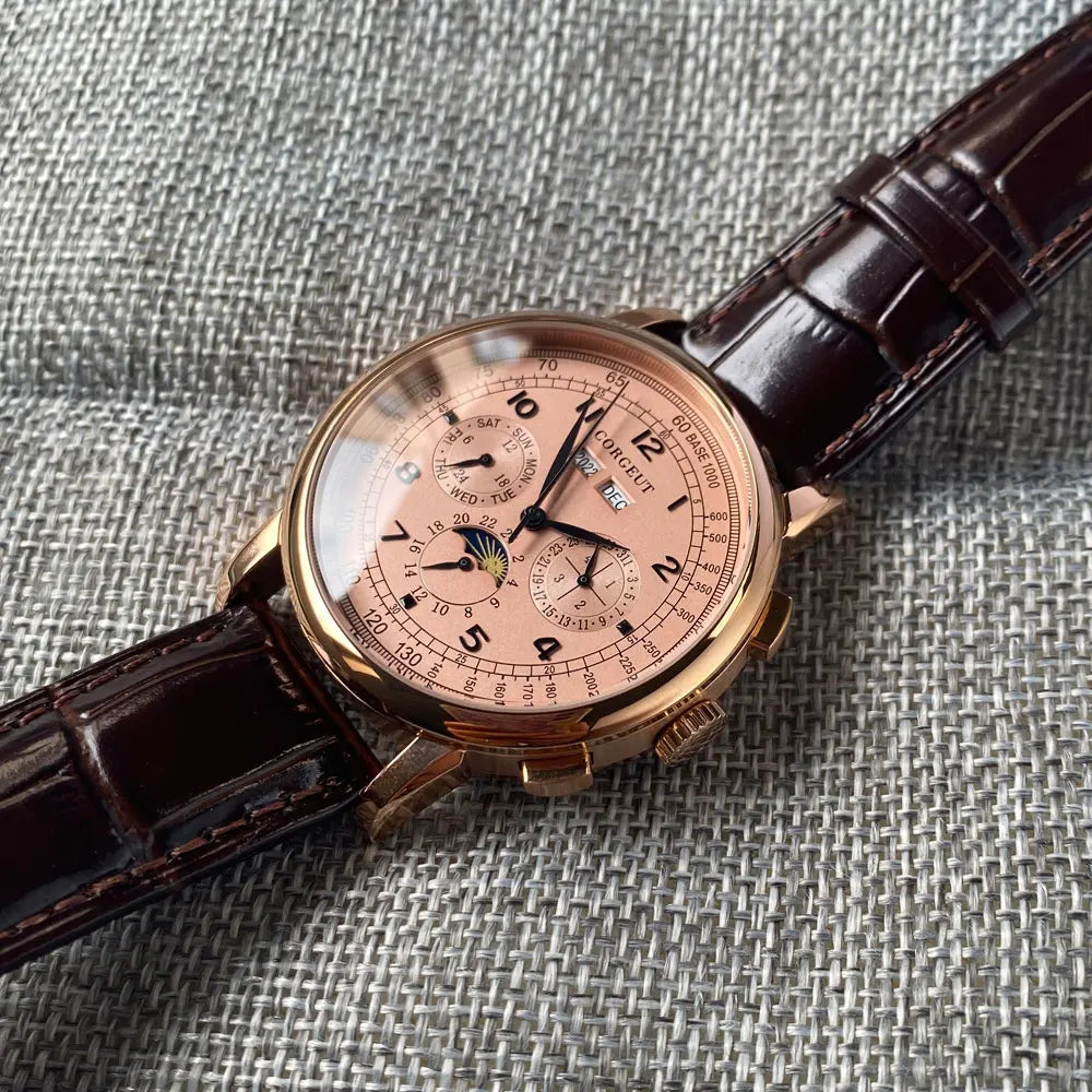 Reloj Mecánico Automático 316L Multifunción 42mm - Fecha Día Mes Año Indicador Día/Noche