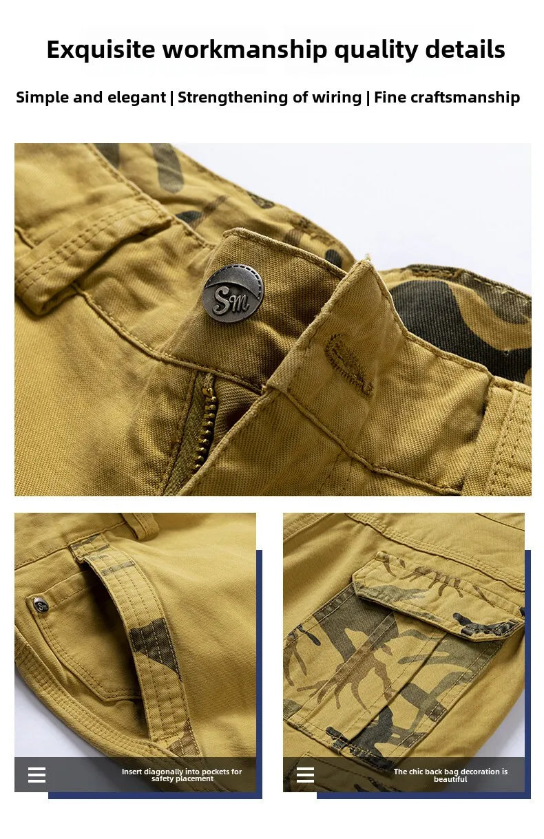 Shorts Trabajo Hombre Outdoor - Pantalones Casuales Senderismo Verano 2025