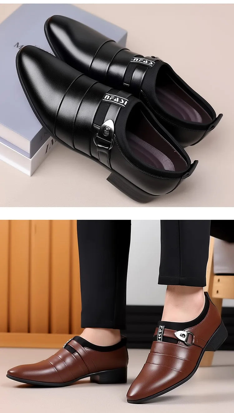 Zapatos Vestir Hombre Slip-On - Formales Boda Oficina Trabajo Loafers Elegantes