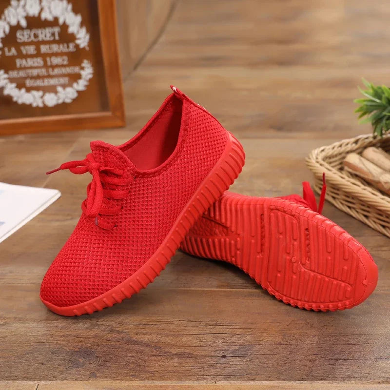 Sneakers Vulcanizados Mujer 2024 - Zapatillas Gimnasio Fitness Walking Negros Rojos