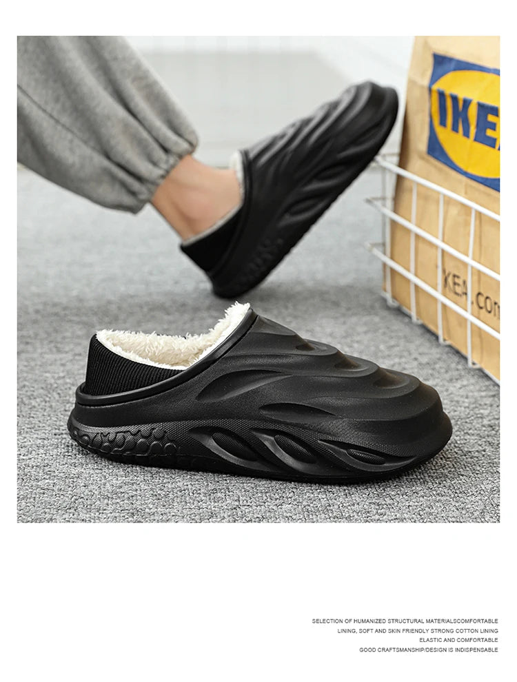 Pantuflas Casa Hombre Forro Polar - Invierno Cálidas Antideslizantes Impermeables