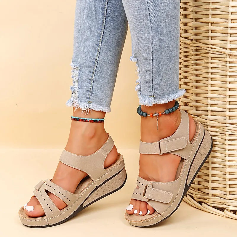 Sandalias Cuña Mujer Verano - Zapatos Plataforma Suela Suave Elegantes Tendencia