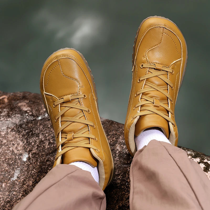 Botas Hombre Barefoot Senderismo - Puntera Ancha Hiking Montaña Cómodas