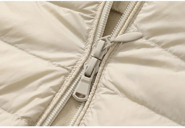 Chaleco Mujer Plumas Pato Ligero - Chaqueta Larga Capucha Slim Otoño