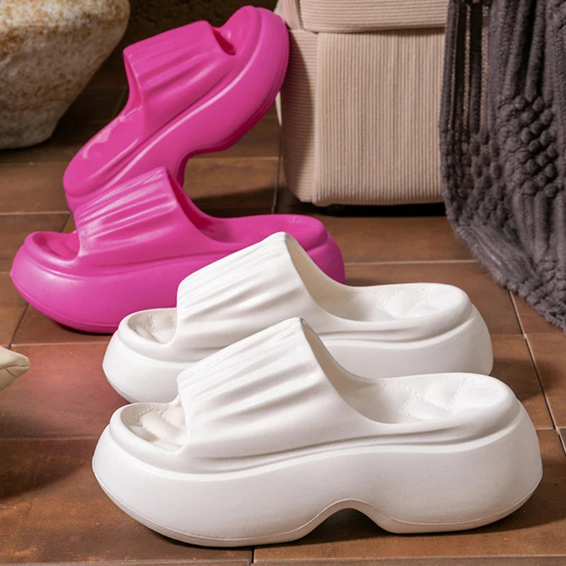 Chinelos Plataforma Chunky Mujer 2025 - Sandalias EVA Cuña Playa