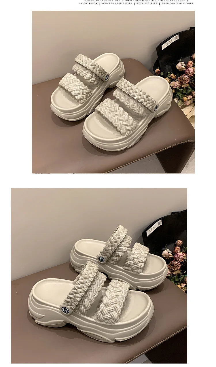 Sandalias Plataforma Mujer Playa - Chanclas Suela Gruesa Antideslizantes Ligeras Verano