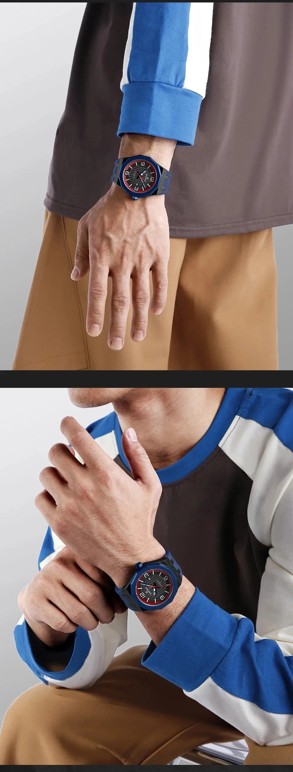 Reloj NAVIFORCE 8079 para Hombre - Cuarzo Fashion Resistente al Agua con Correa de Silicona